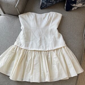 Cinq a Sept Cream Strapless Kids Dress